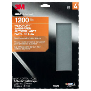 3M™ Wetordry™ 9 x 11 inch Sandpaper Sheet, 1200 grit (Pack of 5 Sheets)