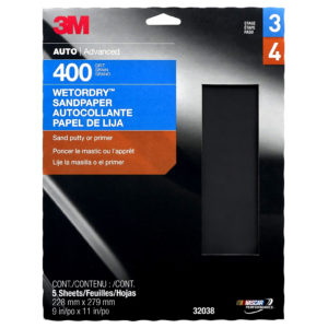 3M™ Wetordry™ 9 x 11 inch Sandpaper Sheet, 400 grit (Pack of 5 Sheets)