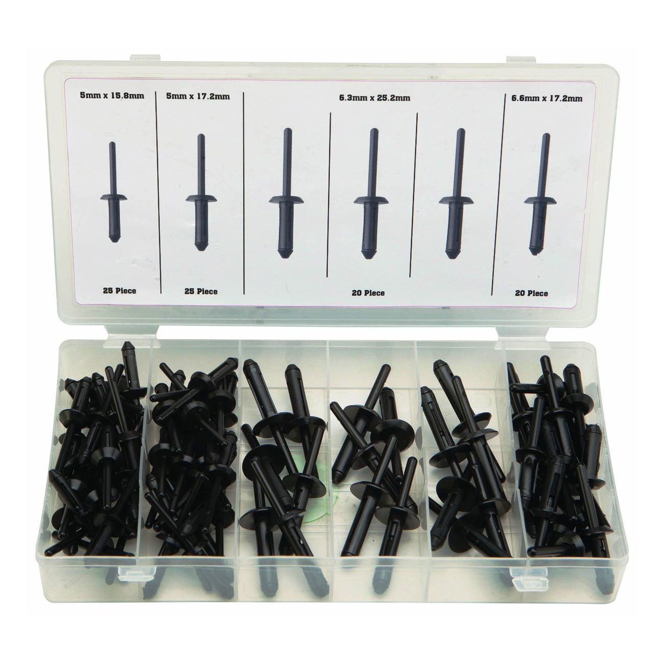 90 Piece POM Plastic Rivet Assortment