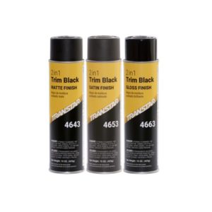TRANSTAR® 4653 2 in 1 Trim, 20 oz Aerosol Can, Satin Black, 5 to 10 min  Curing - Touch Up Zone